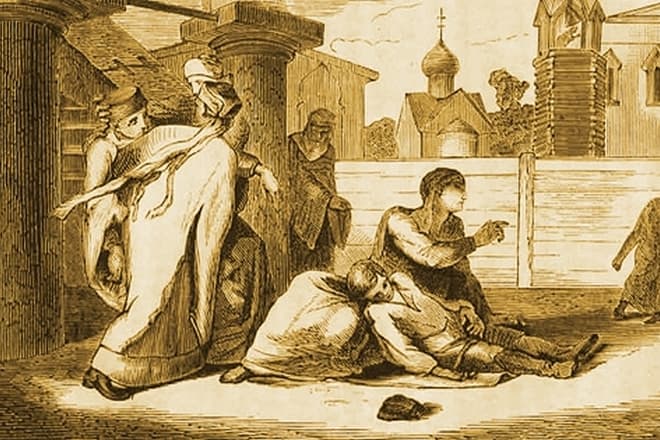 Мария Нагая и убитый царевич Дмитрий
