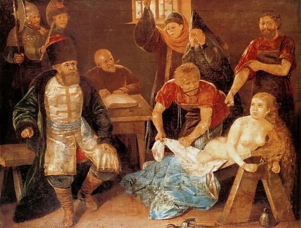 Картина неизвестного художника «Пытошный допрос боярыни Морозовой»