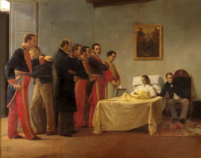 Симон Боливар на смертном одре