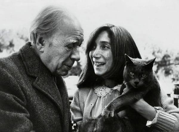Хорхе Луис Борхес и его жена Мария Кодама