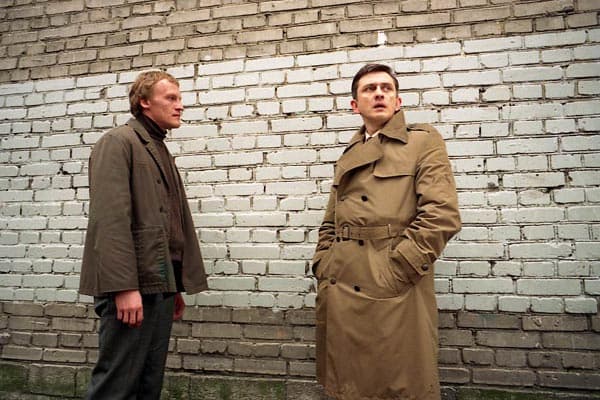 Алексей Серебряков и Анатолий Петров на съемках фильма "Нелегал"