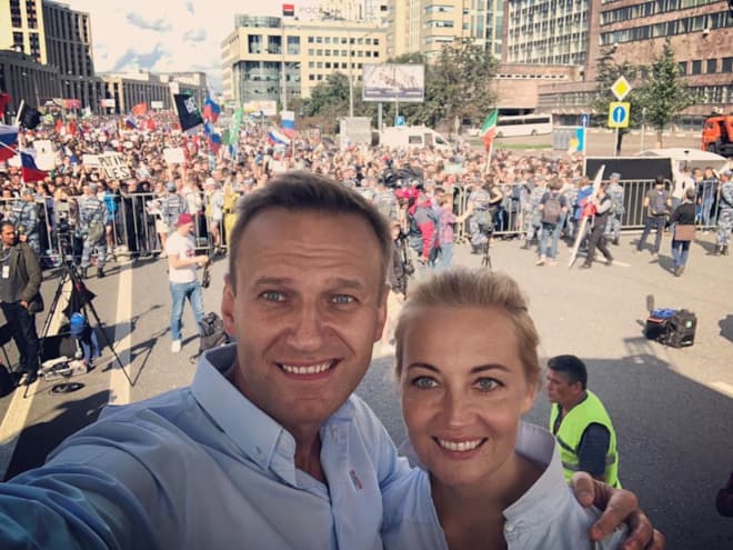 Алексей Навальный и его жена Юлия