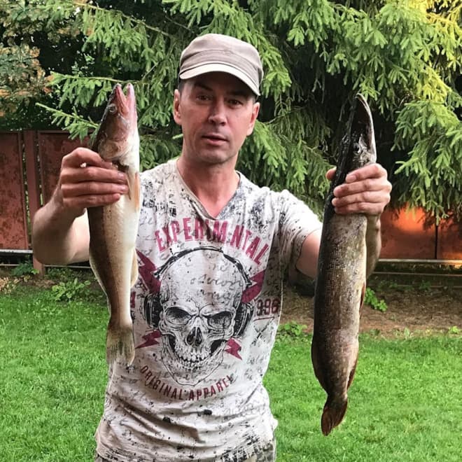 Владимир Политов на рыбалке в 2019 году