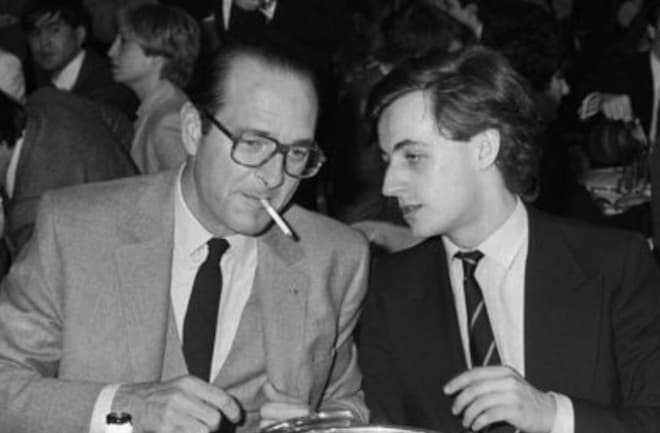 Жак Ширак и Николя Саркози в молодости
