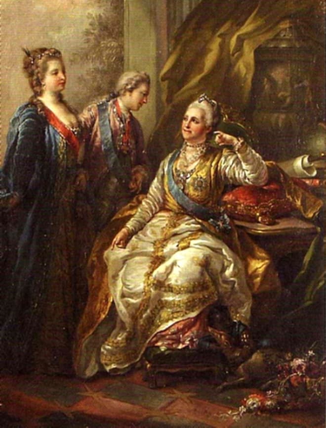 Мария Федоровна, Павел I и Екатерина II