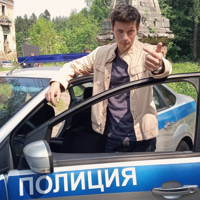 Дмитрий Гудочкин на съемочной площадке