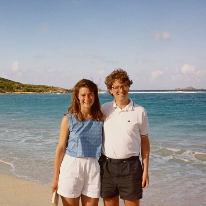 Мелинда Гейтс и Билл Гейтс в молодости