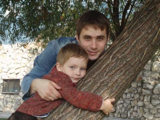 Василий Шмаков с сыном