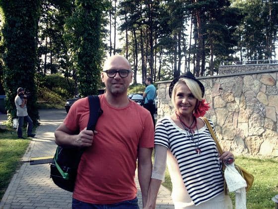 Лайма Вайкуле с мужем Андреем Латковским
