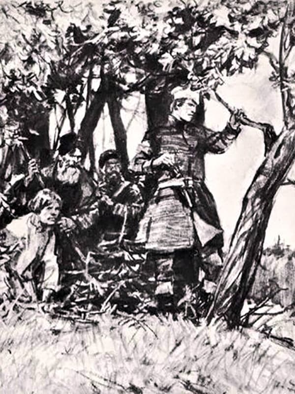 Владимир Дубровский с крестьянами
