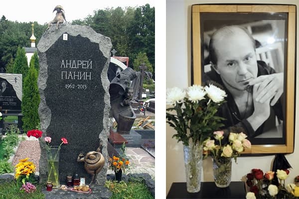 Надгробный памятник и портрет в доме Андрея Панина