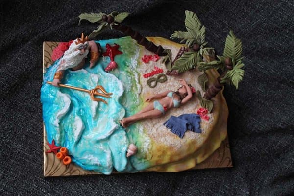 День рождения в стиле гавайской вечеринки: креативный торт