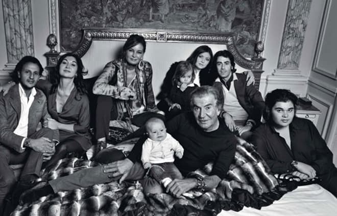 Роберто Кавалли с семьей