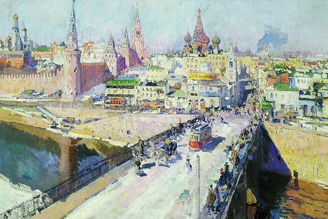 Картина Константина Коровина «Москворецкий мост»