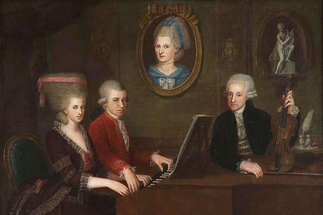 Вольфганг Амадей Моцарт с семьей