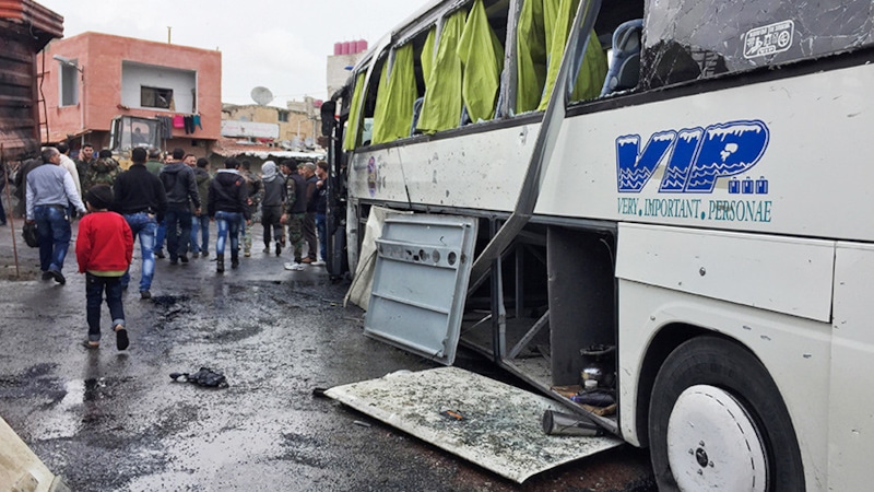 Двойной теракт в Дамаске 11 марта 2017 года - фото с места трагедии