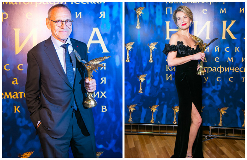 Юлия Высоцкая и Андрей Кончаловский - победители премии "Ника-2017" Юлия Высоцкая и Андрей Кончаловский - победители премии "Ника-2017"