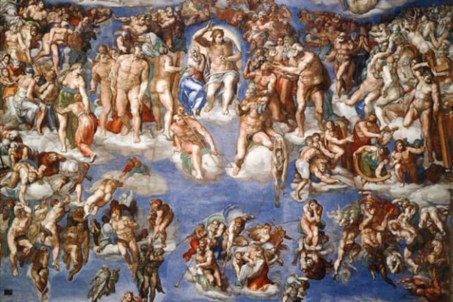 Фреска "Страшный суд" Микеланджело в Сикстинской капелле