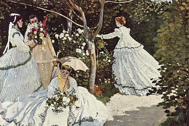 Картина Клода Моне «Женщина в саду»