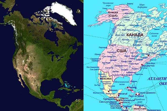 Большую часть северной америки составляют. Карта Северной Америки географическая. Материк Северная Америка на карте. Географическая карта Северная Америка США. Политическая карта Северной Америки.