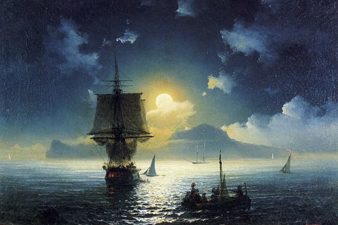 Картина Ивана Айвазовского "Лунная ночь на Капри"