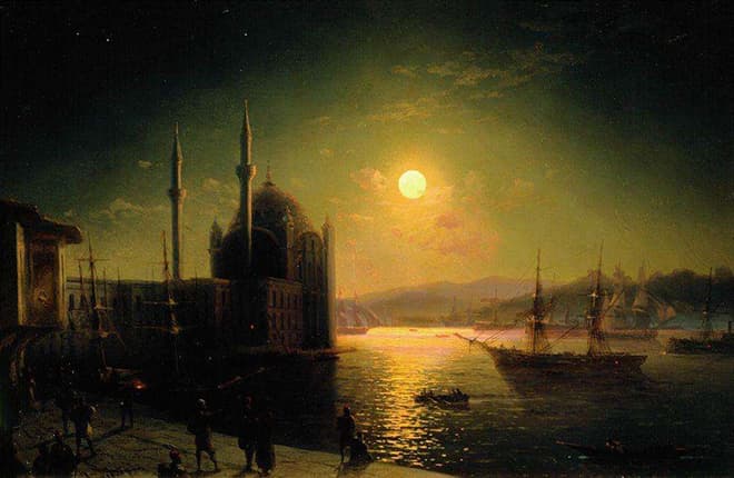 Картина Ивана Айвазовского "Лунная ночь на Босфоре"