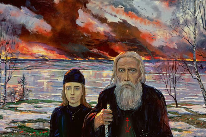 Картина Ильи Глазунова из цикла "Русь"