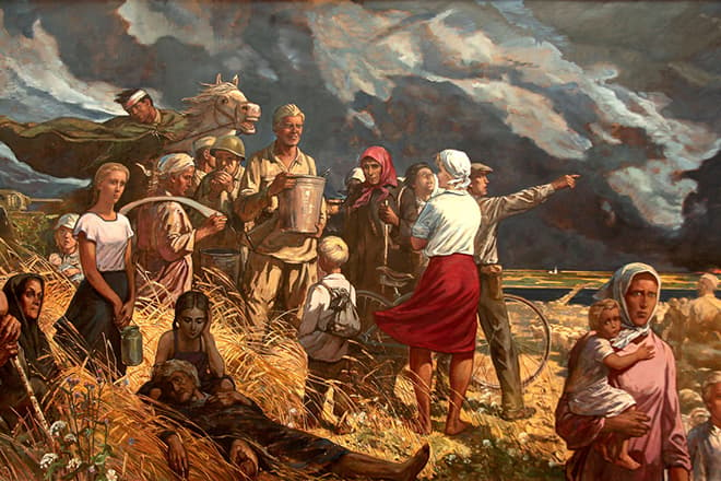 Картина Ильи Глазунова "Дороги войны"