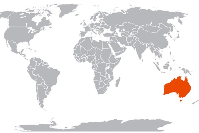 Карта мира в австралии почему перевернута