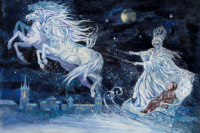Иллюстрация к сказке Ганса Христиана Андерсена "Снежная королева"