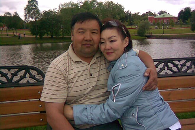 Жаныл Асанбекова с мужем