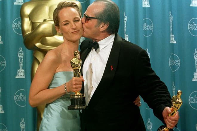 Хелен Хант и Джек Николсон на церемонии премии "Оскар"