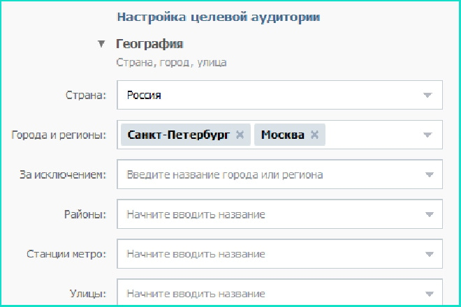 Настройка целевой аудитории ВКонтакте