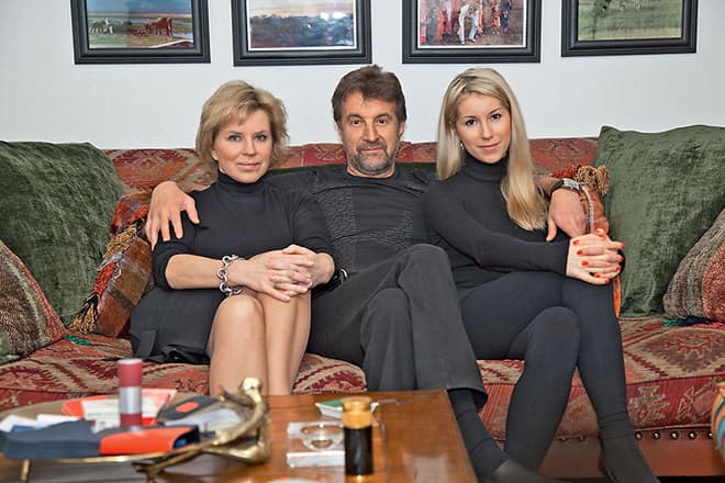 Леонид Ярмольник с женой Оксаной Афанасьевой и дочерью Александрой