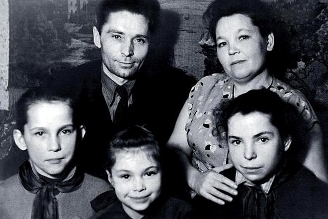 Ольга Богданова в детстве с семьей