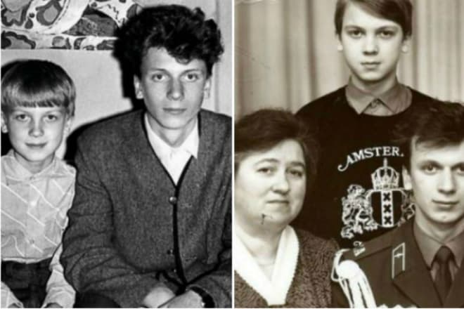 Сергей Светлаков с мамой и старшим братом