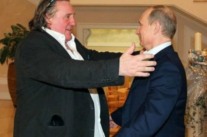 Жерар Депардье и Владимир Путин 