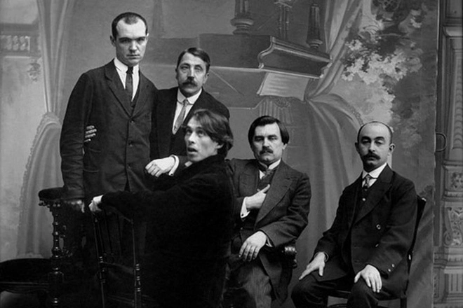 Павел Филонов, Михаил Матюшин, Алексей Крученых, Казимир Малевич, Иосиф Школьник Павел Филонов, Михаил Матюшин, Алексей Крученых, Казимир Малевич, Иосиф Школьник