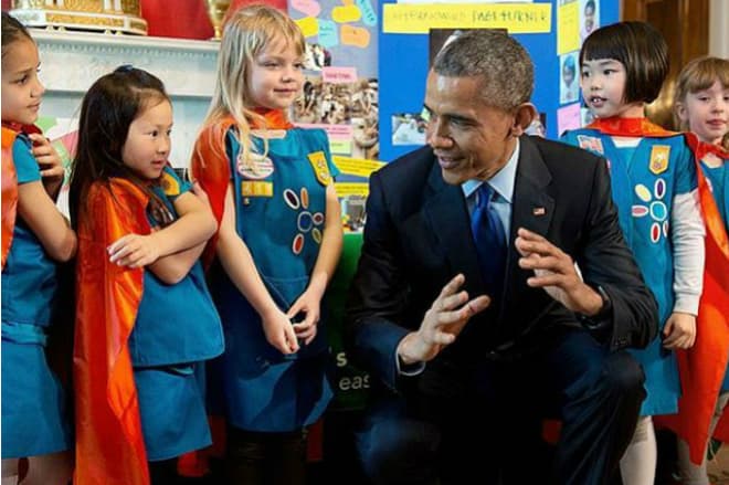 Барак Обама с детьми