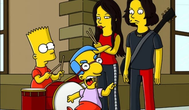 Барт Симпсон играет на барабанах
