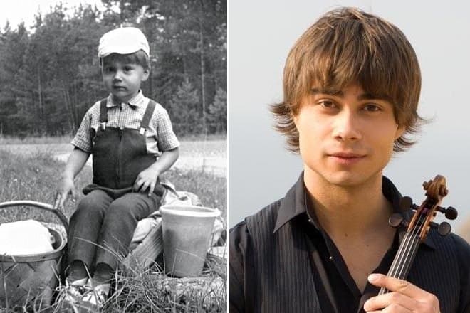 Александр Рыбак в детстве и сейчас