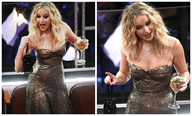 Дженнифер Лоуренс на церемонии вручения "Оскара"