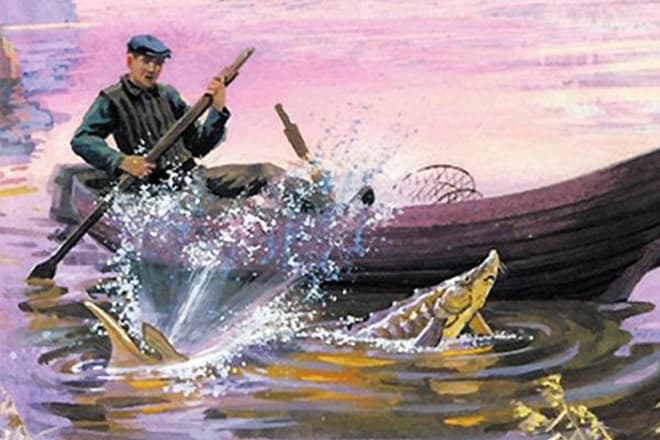 Иллюстрация к книге Виктора Астафьева «Царь-рыба»