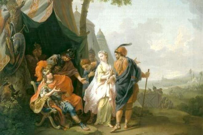 Агамемнон забирает Брисеиду у Ахиллеса