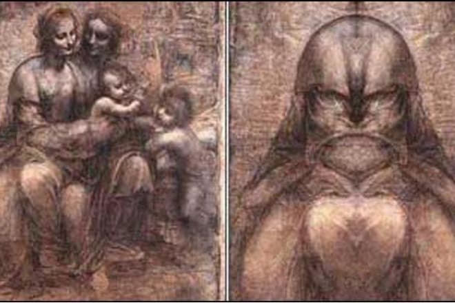 Этюд Леонардо да Винчи и зеркальное отображение лица ребенка