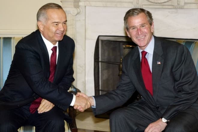 Ислам Каримов и Джордж Буш