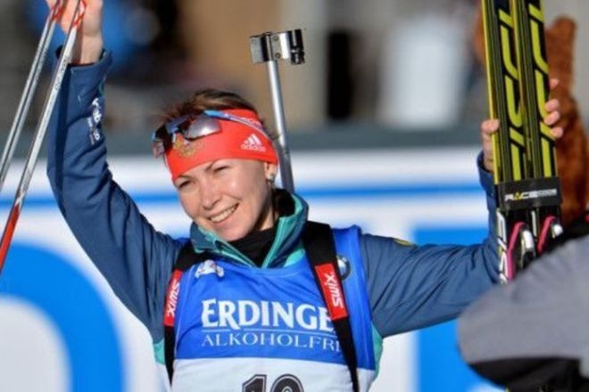 Екатерина Глазырина на этапе Кубка мира в Хохфильцене