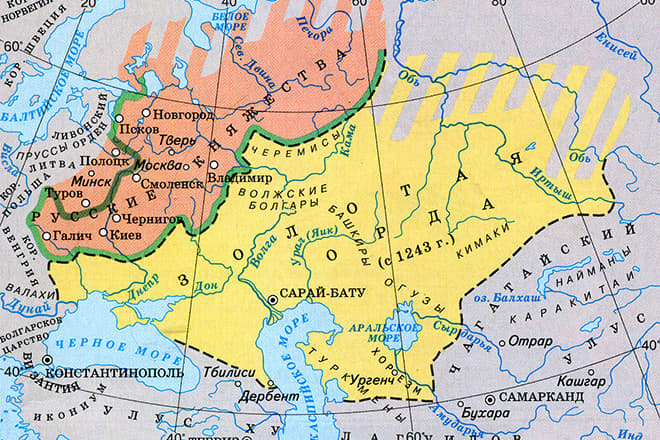 Карта золотая орда в 13 14 веках