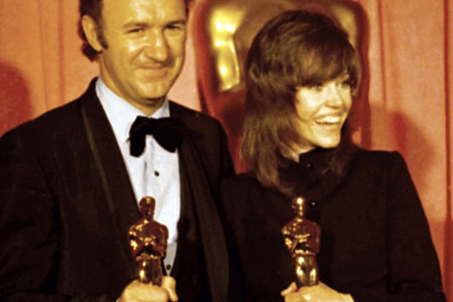 Джин Хэкмен и Джейн Фонда на церемонии "Оскар" в 1971 году