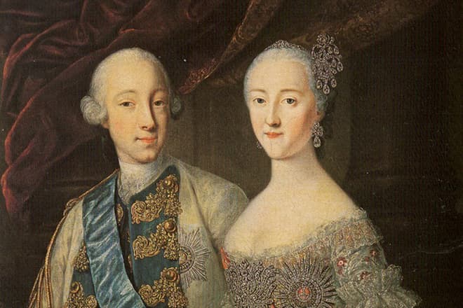Петр III и его жена Екатерина II